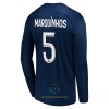 Maglia da Calcio a Maniche Lunghe Paris Saint Germain Marquinhos 5 Casa 2022-23 per Uomo